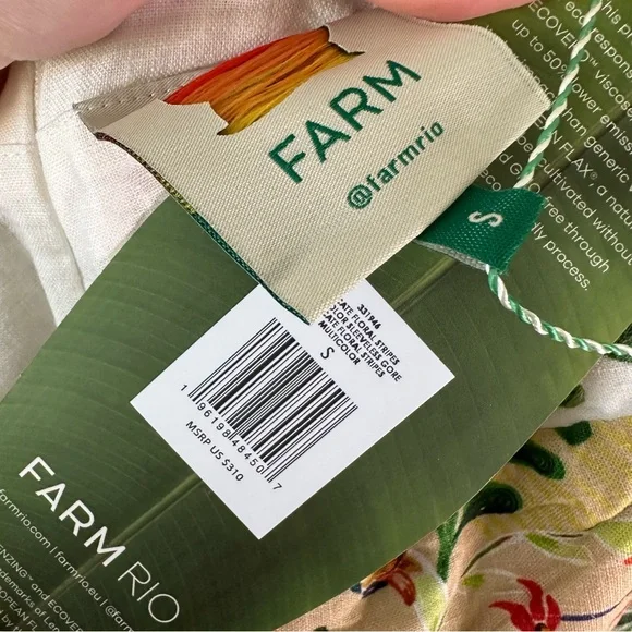 NWT FARM RIO DELICATE FLORAL STRIPES MAXI DRESS SZ S - Picture 7 of 12